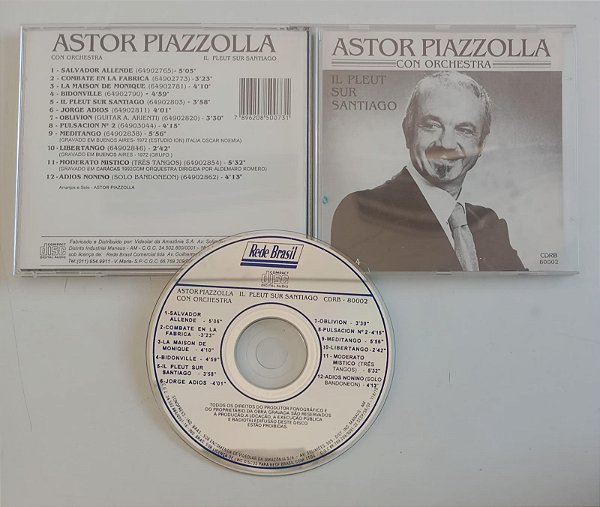 Cd Astor Piazzolla - Con Orchestra Interprete Astor Piazzolla [usado]