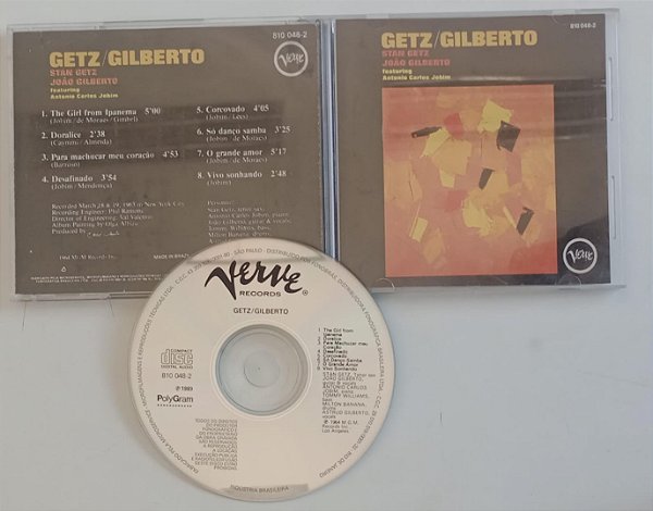 Cd Getz / Gilberto - Stan Getz e João Gilberto Interprete Stan Getz, João Gilberto, Antonio Carlos Jobim (1989) [usado]