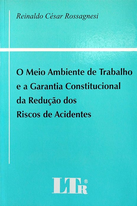 Livro o Meio Ambiente de Trabalho e a Garantia Constitucinal da Redução dos Riscos de Acidentes Autor Rossagnesi, Reinaldo César (2004) [seminovo]