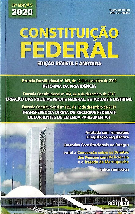Livro Constituição Federal - Edição Revista e Anotada Autor Vários (2020) [usado]