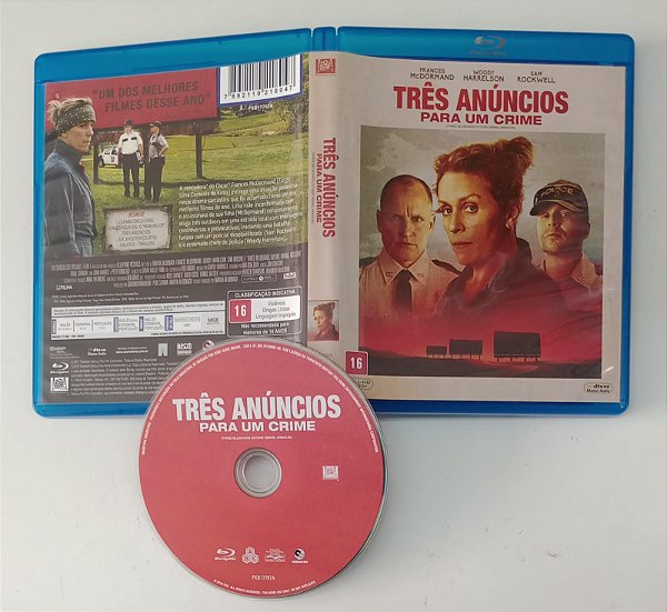 Dvd Três Anúncios para um Crime [blu-ray] Editora Martin Mcdonagh [seminovo]