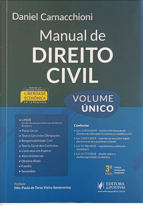Livro Manual de Direito Civil - Volume Único Autor Carnacchioni (2020) [usado]