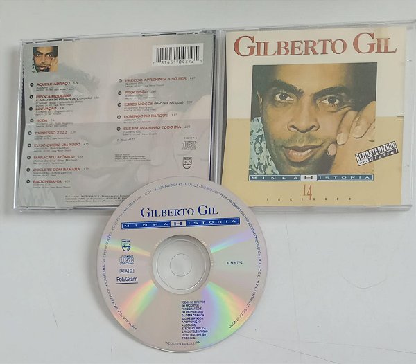 Cd Minha História / 14 Sucessos - Gilberto Gil Interprete Gilberto Gil [usado]