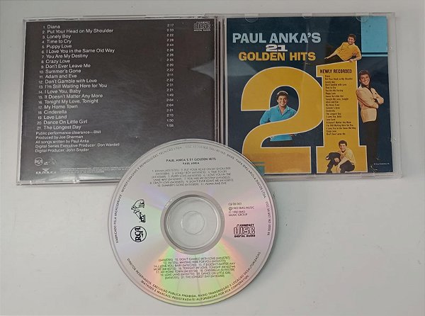 Cd 21 Golden Hits - Paul Anka''s Interprete Paul Anka (1990) [usado]