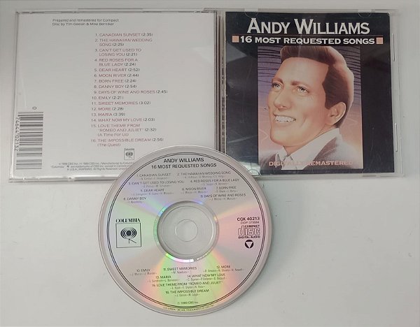 Cd 16 Most Requested Songs - Andy Williams Interprete Andy Williams (1986) [usado]