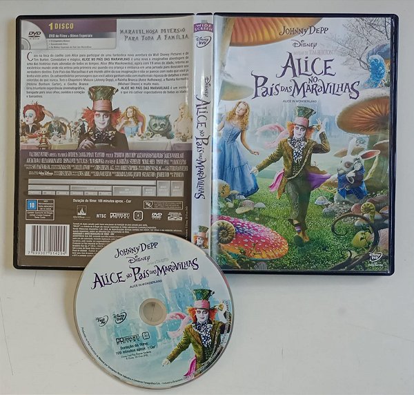 Dvd Alice no País das Maravilhas (2010) Editora Tim Burton [usado]