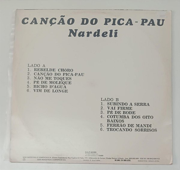 Disco de Vinil Canção do Pica-pau - Nardeli Interprete Nardeli [usado]