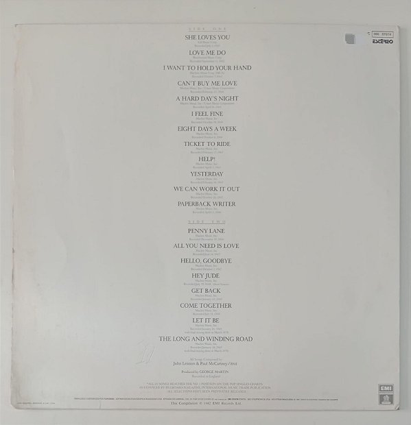 Disco de Vinil 20 Greatest Hits [1985] The Beatles Interprete The Beatles (1985) [usado]