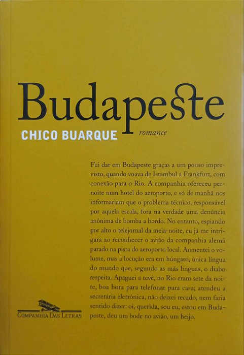 Livro Budapeste Autor Buarque, Chico (2003) [seminovo]