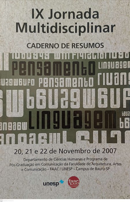 Livro Ix Jornada Multidisciplinar - Caderno de Resumos Autor Vários (2007) [usado]