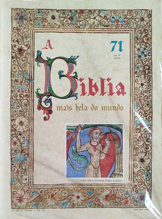 Livro a Bíblia Mais Bela do Mundo - Fascículos 71 a 80 Autor Vários (1966) [seminovo]