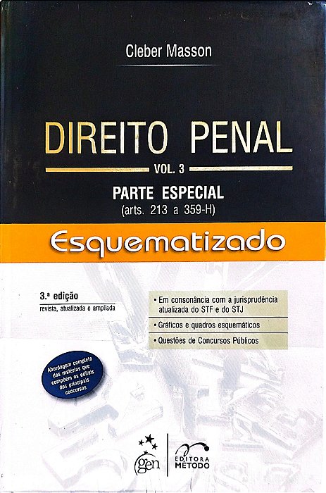 Livro Direito Penal Esquematizado 3 - Parte Especial (art. 213 a 359-h)) Autor Masson, Cleber (2013) [seminovo]
