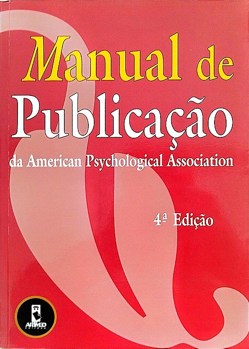 Livro Manual de Publicação da American Psychological Association Autor Vários (2001) [seminovo]