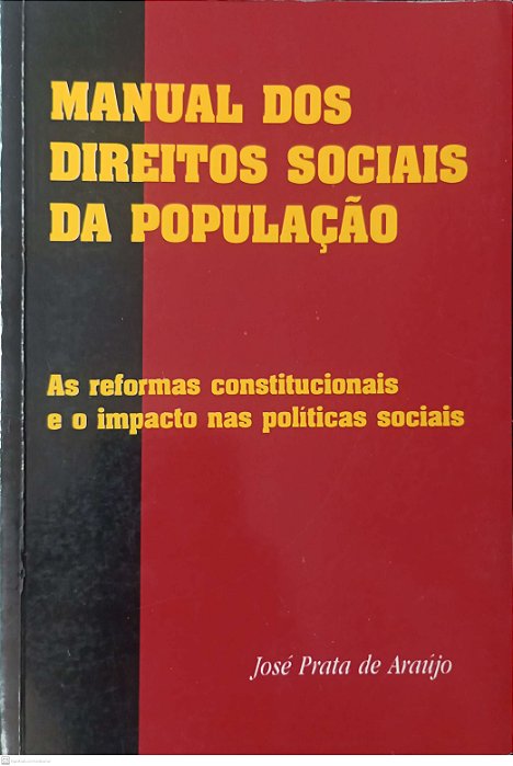 Livro Manual dos Direitos Sociais da População Autor Araújo, José Prata de (1998) [usado]