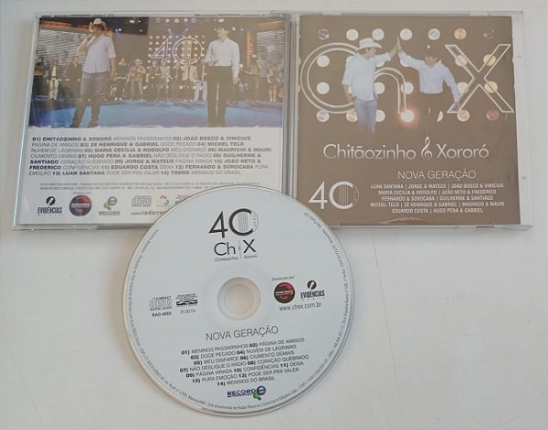 Cd 40 Anos - Nova Geração Interprete Chitãozinho e Xororó e Vários Artistas (2010) [seminovo]