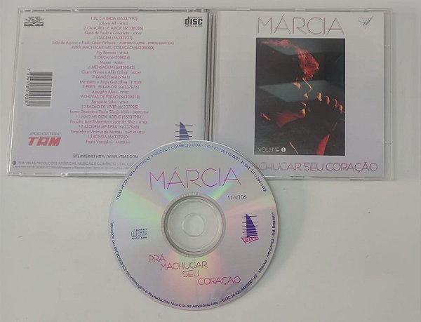 Cd Pra Machucar seu Coração Interprete Márcia (1996) [usado]