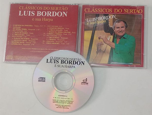 Cd Clássicos do Sertão - Luis Bordon e sua Harpa Interprete Luis Bordon (1995) [seminovo]