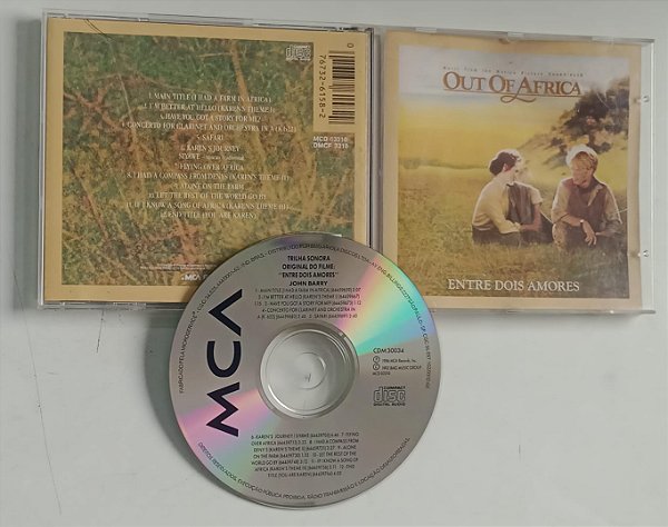 Cd Out Of Africa ( entre Dois Amores ) Trilha Sonora Interprete Vários Artistas (1992) [usado]