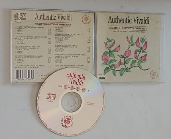 Cd Authentic Vivaldi Interprete Alberto Lizzio e Orquestra [seminovo]