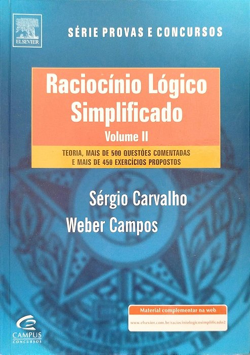 Livro Raciocínio Lógico Simplificado - Volume 2 Autor Carvalho, Sérgio (2010) [seminovo]