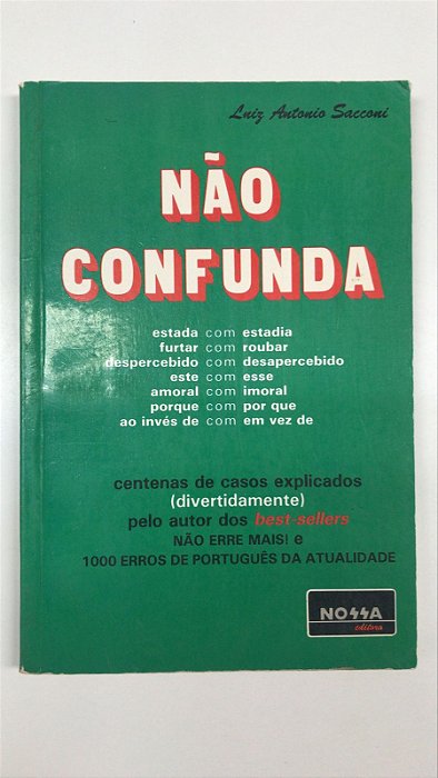 Livro Não Confunda Autor Sacconi, Luiz Antonio (1990) [usado]
