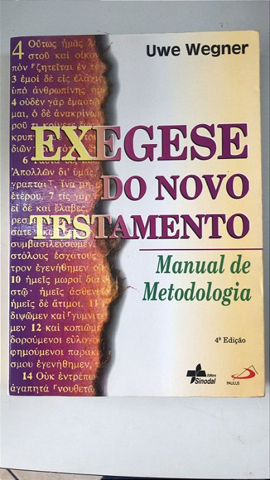 Livro Exegese do Novo Testamento: Manual de Metodologia Autor Wegner, Uwe (1998) [usado]