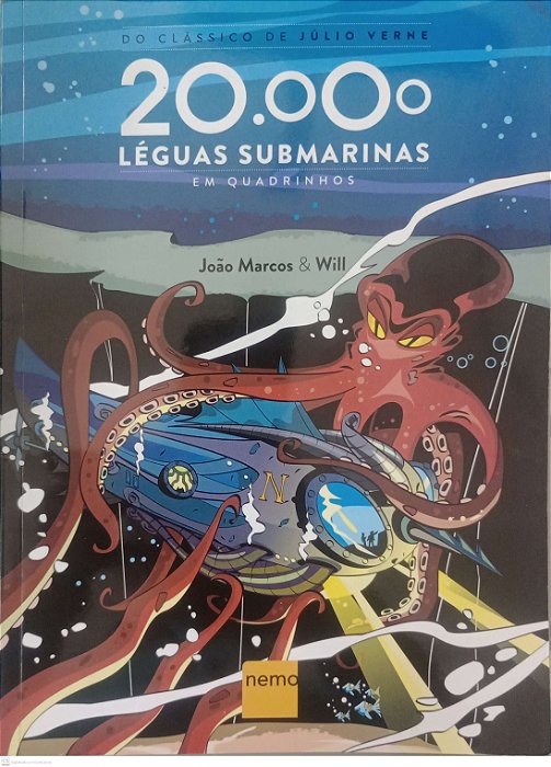 Gibi Vinte Mil Léguas Submarinas em Quadrinhos Autor João Marcos e Will (2023) [seminovo]