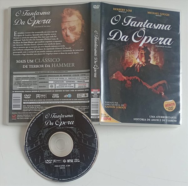 Dvd o Fantasma da Ópera (filme de 1962) Editora Terence Fisher [seminovo]