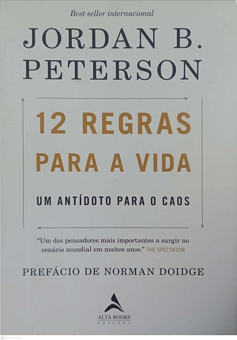 Livro 12 Regras para a Vida Autor Peterson, Jordan B. (2018) [usado]