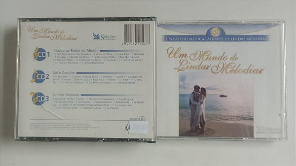 Cd um Mundo de Lindas Melodias [3 Cds] Interprete Vários Artistas (1998) [usado]