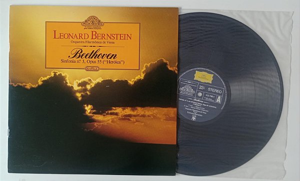 Disco de Vinil Beethoven - Sinfonia Nº 5, Opus 55 / Coleção Mestres Pelos Mestres Interprete Leonard Bernstein (1984) [usado]