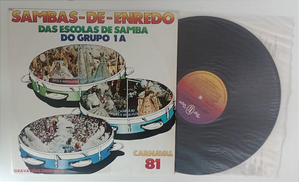 Disco de Vinil Carnaval 1981 Lp / Sambas de Enredo Interprete Grupo 1a, Escolas de Samba (1981) [usado]