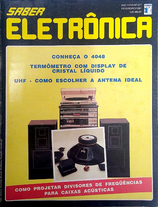 Revista Saber Eletrônica Nº 217 - Ano Xxvii Autor (1991) [usado]