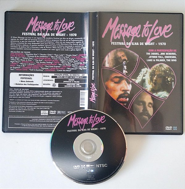 Dvd Message To Love - Festival da Ilha Wight - 1970'' Editora [seminovo]