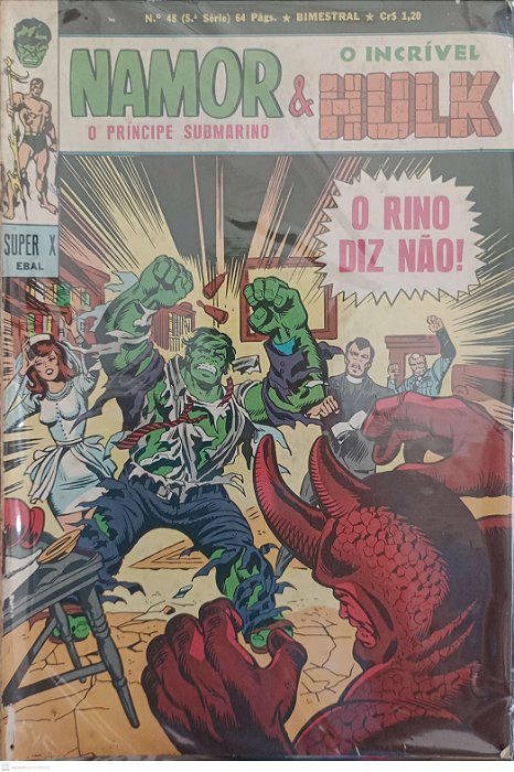 Gibi Príncipe Submarino e o Incrível Hulk #48 Super X (5ª Série) Autor (1971) [usado]