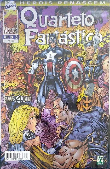 Gibi Quarteto Fantástico #3 - Heróis Renascem Autor (1999) [usado]