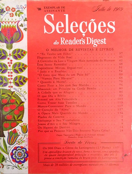Revista Revista Reader''s Digest Seleções Julho 69 Autor Revista Seleções (1969) [usado]