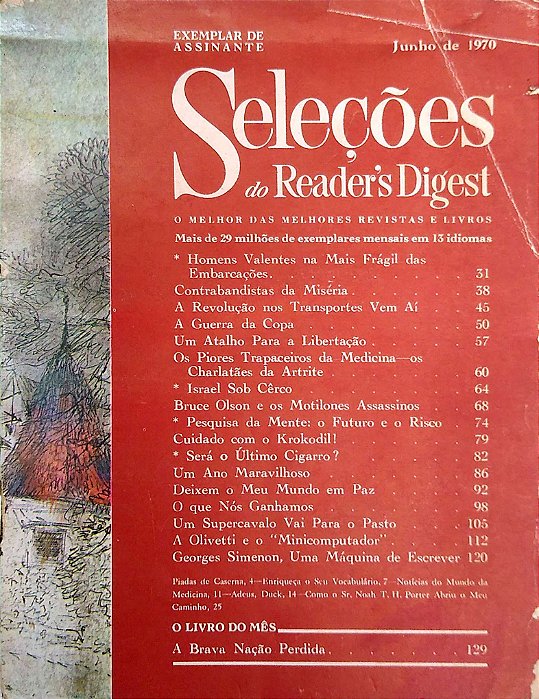 Revista Revista Reader''s Digest Seleções Junho 70 Autor Revista Seleções (1970) [usado]