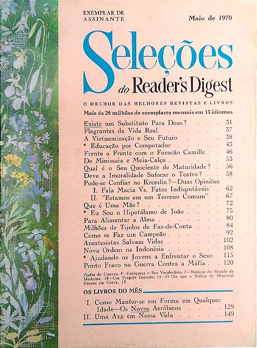 Revista Revista Reader''s Digest Seleções Maio 70 Autor Revista Seleções (1970) [usado]