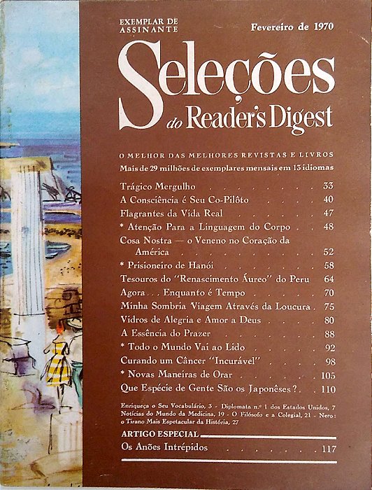 Revista Revista Reader''s Digest Seleções Fevereiro 70 Autor Revista Seleções (1970) [usado]