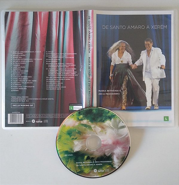 Dvd Maria Bethânia e Zeca Pagodinho - de Santo Amaro a Xerém - ao Vivo Editora [usado]