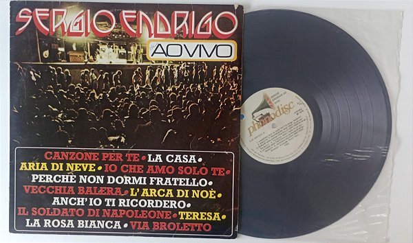 Disco de Vinil ao Vivo - Lp 1978 Interprete Rodrigo Endrigo (1978) [usado]