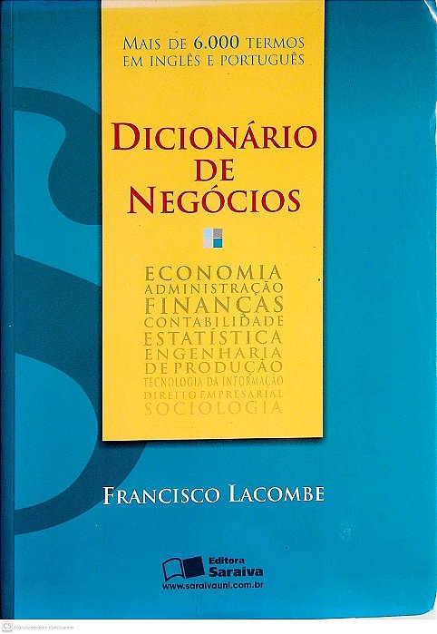 Livro Dicionário de Negócios Autor Lacombe, Francisco (2009) [usado]