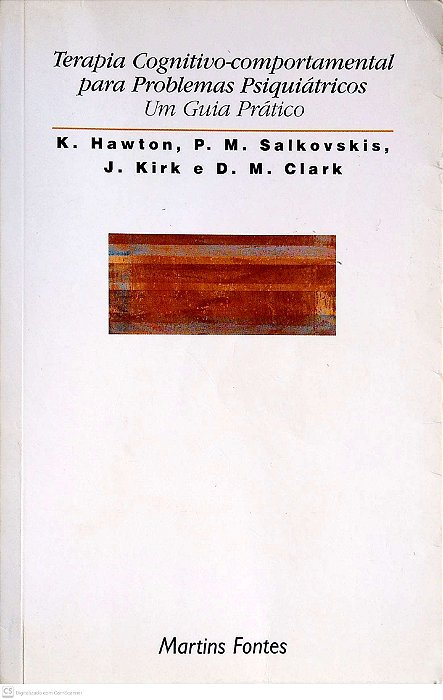 Livro Terapia Cognitivo-comportamental para Problemas Psiquiátricos Autor Hawton, K. (1997) [usado]