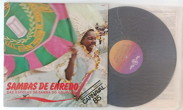 Disco de Vinil Carnaval 85 - Sambas de Enredo Interprete Grupo 1a, Escolas de Samba (1985) [usado]