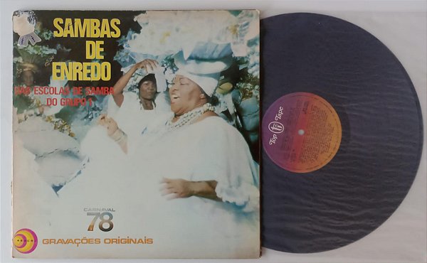 Disco de Vinil Carnaval 78 - Sambas de Enredo Interprete Grupo 1, Escolas de Samba (1978) [usado]