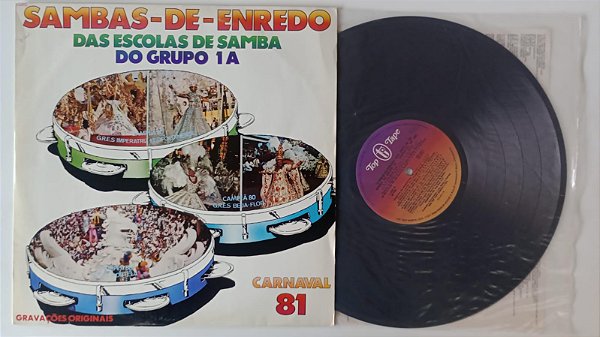 Disco de Vinil Carnaval 81 - Sambas de Enredo Interprete Grupo 1a, Escolas de Samba (1981) [usado]