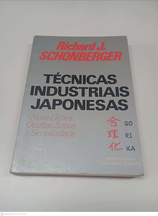 Livro Tecnicas Industriais Japonesas Autor Schonberger, Richard J. [usado]