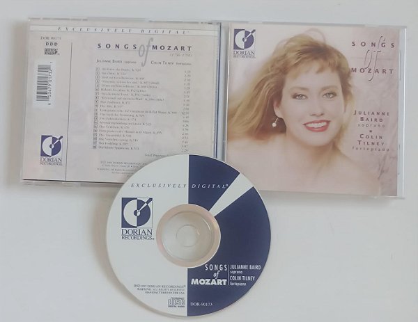 Cd Songs Of Mozart Interprete Juliane Baird e Colin Tilney (1993) [usado]