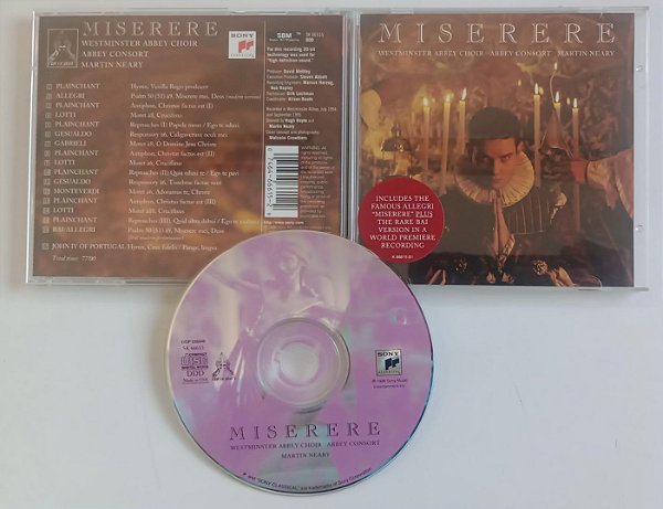 Cd Miserere [importado] Interprete Westminster Abbey Choir (1996) [seminovo]